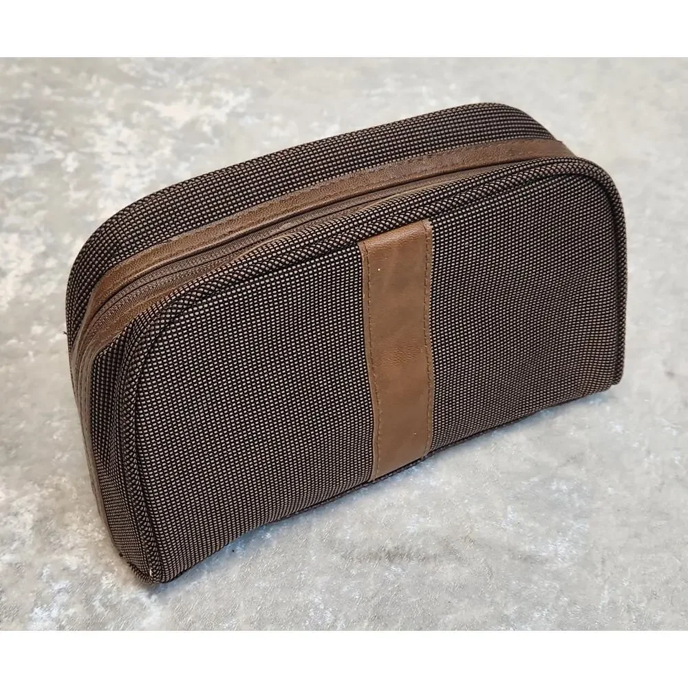 BVLGARI Mens Brown Emirates Toiletry Bag